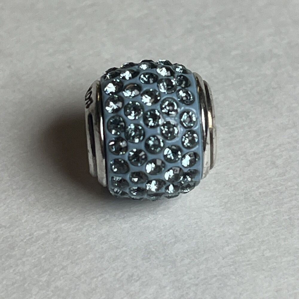 Brighton Cupid's Kiss Bead, J9724H, Silver Finish, Small Blue, New